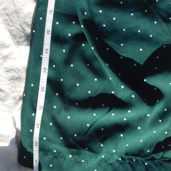 Blu Pepper pants women S, forest green/white polka dots, elastic pullon paperbag - Picture 7 of 13